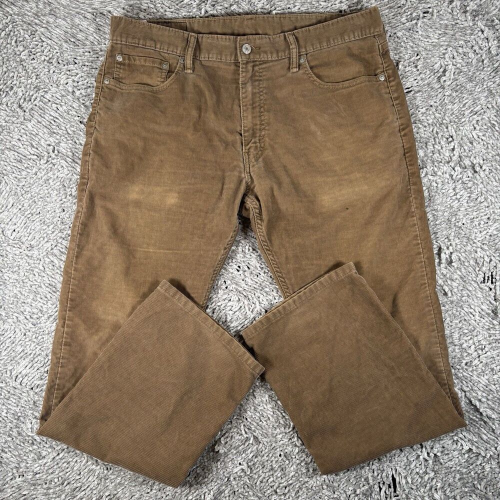 Levi 514 Corduroy Pants Men's Size 36/30 Brown Designer Cotton Workwear Preppy